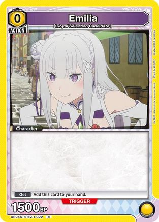 Emilia (022) (UE24ST/REZ-1-022) - UE24ST ReZERO Starting Life in Another World Starter Deck