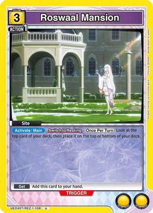 Roswaal Mansion (UE24ST/REZ-1-108) - UE24ST ReZERO Starting Life in Another World Starter Deck