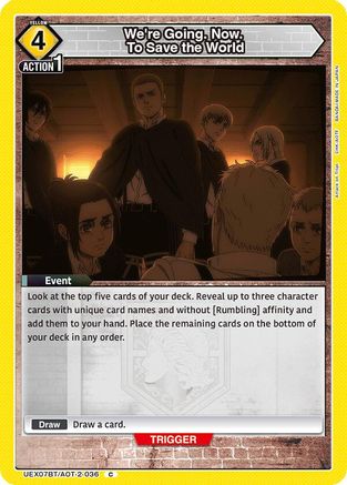 We're Going. Now. To Save the World (UEX07BT/AOT-2-036) - UEX07BT Attack on Titan Vol 2
