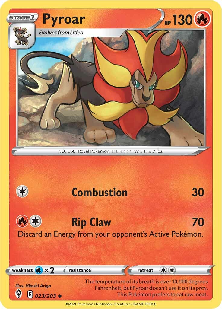 Pyroar (023/203) [Sword & Shield: Evolving Skies] - Pokémon - Card Brawlers | Quebec | Canada |