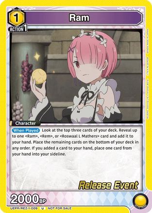 Ram (009) (UEPR/REZ-1-009) - UE24BT ReZERO Starting Life in Another World Release Event Cards - UE24BT: Re:ZERO -Starting Life in Another World- Release Event Cards - Card Brawlers | Quebec | Canada |