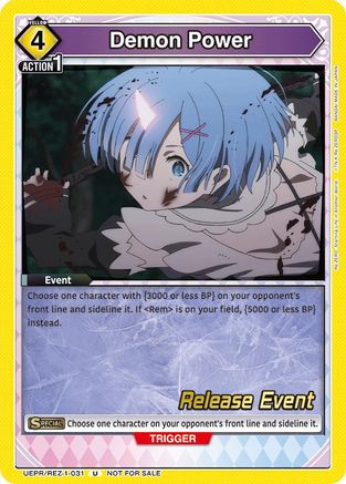 Demon Power (UEPR/REZ-1-031) - UE24BT ReZERO Starting Life in Another World Release Event Cards - UE24BT: Re:ZERO -Starting Life in Another World- Release Event Cards - Card Brawlers | Quebec | Canada |