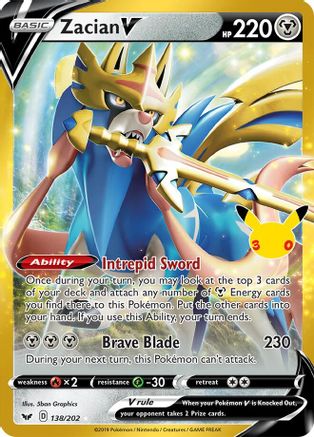 Zacian V (138/null) - Holofoil [ME 30th Celebration Classic Collection]
