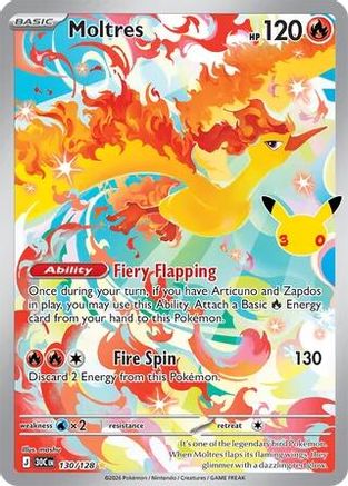 Moltres (130/128) - Holofoil [ME 30th Celebration]