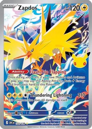Zapdos (133/128) - Holofoil [ME 30th Celebration]