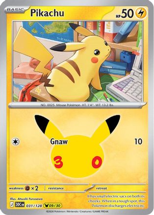 Pikachu (031/128) - Holofoil [ME 30th Celebration]