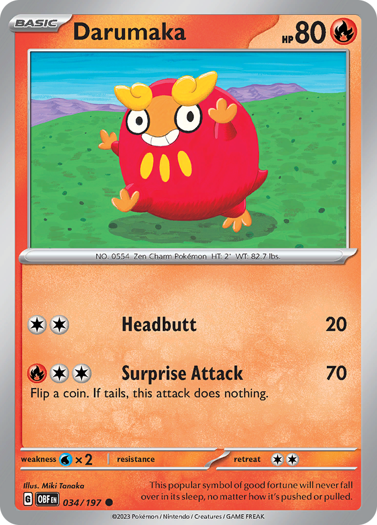 Darumaka (034/197) [Scarlet & Violet: Obsidian Flames] - Pokémon - Card Brawlers | Quebec | Canada |