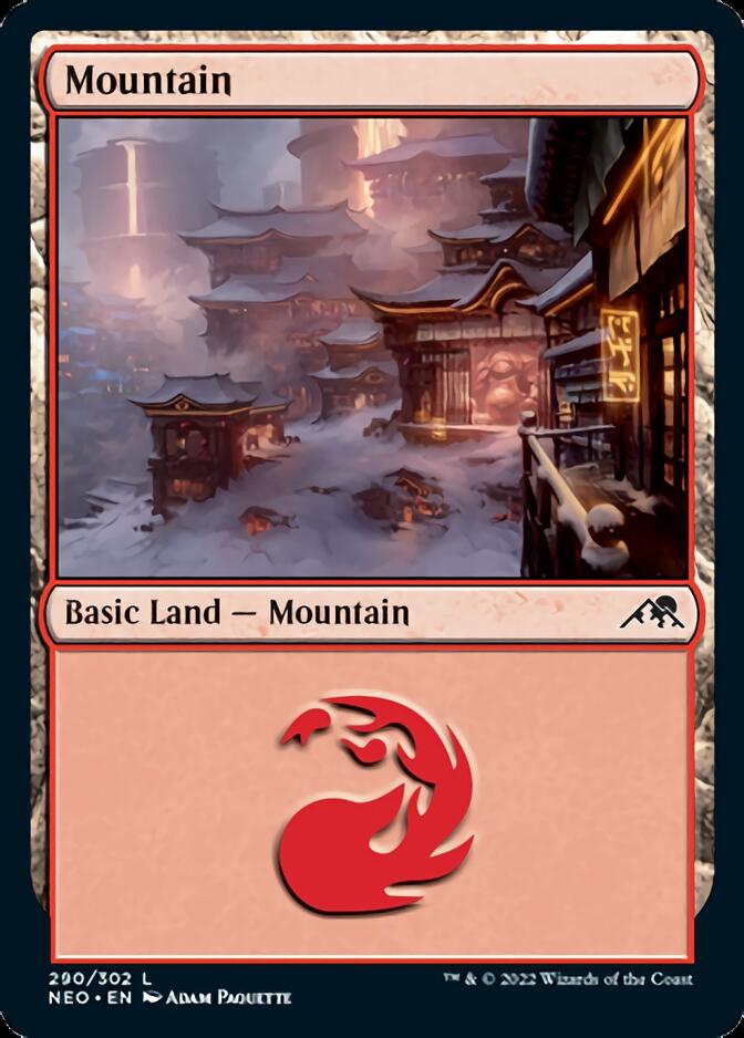 Mountain (290) [Kamigawa: Neon Dynasty] - Magic: The Gathering - Card Brawlers | Quebec | Canada |