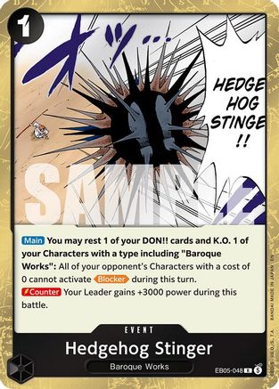 Hedgehog Stinger (EB05-048) - Extra Booster: One Piece Heroine's Edition Vol. 2 Foil - Extra Booster: One Piece Heroine's Edition Vol. 2 - Card Brawlers | Quebec | Canada |