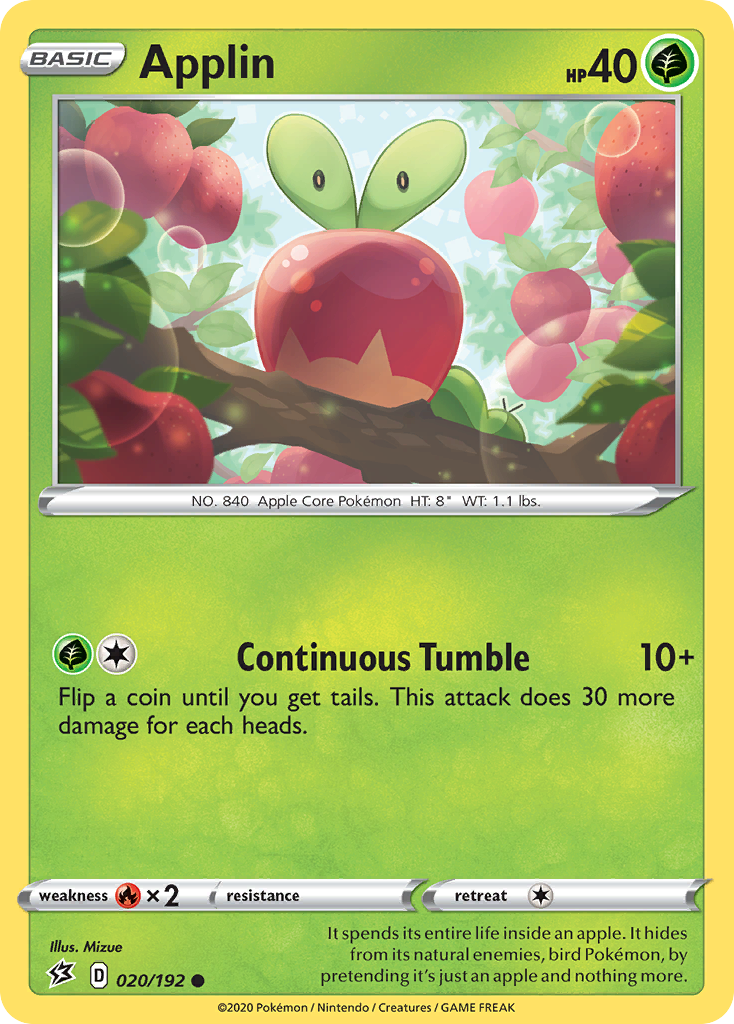 Applin (020/192) [Sword & Shield: Rebel Clash] - Pokémon - Card Brawlers | Quebec | Canada |
