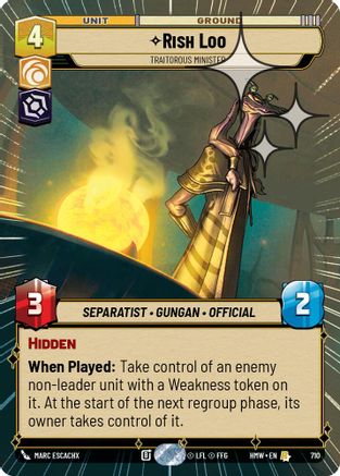 Rish Loo - Traitorous Minister (Hyperspace Foil) (710) - Homeworlds Foil - Homeworlds - Card Brawlers | Quebec | Canada |