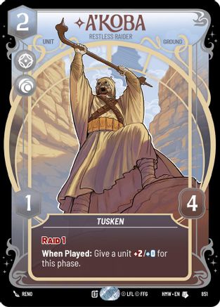 A'Koba - Restless Raider (Prestige Foil) (851) - Homeworlds Foil - Homeworlds - Card Brawlers | Quebec | Canada |
