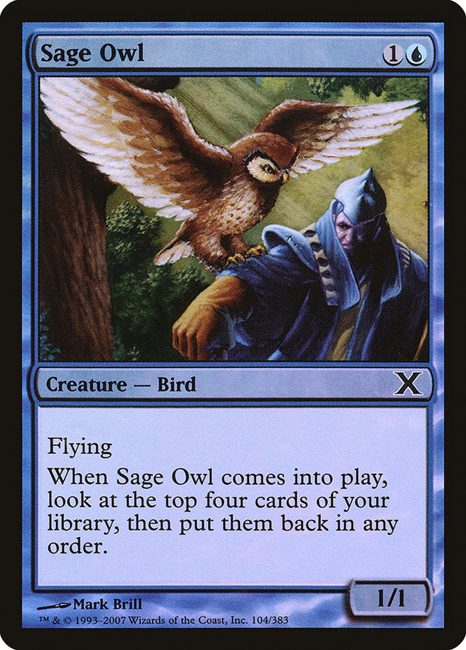 Sage Owl (Premium Foil) [Tenth Edition] - Magic: The Gathering - Card Brawlers | Quebec | Canada |