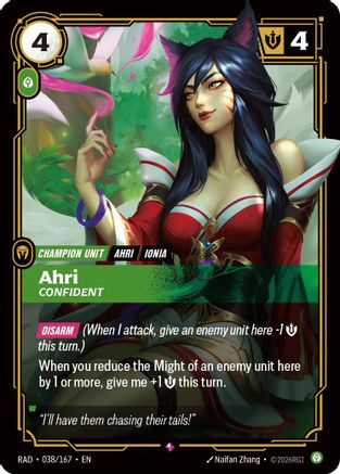 Ahri, Confident (038/167) - Radiance Foil - Radiance - Card Brawlers | Quebec | Canada |
