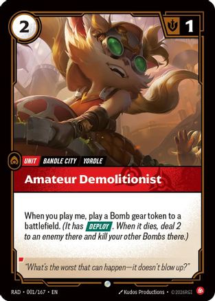 Amateur Demolitionist (001/167) - Radiance Foil - Card Brawlers - Card Brawlers | Quebec | Canada |