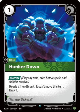 Hunker Down (034/167) - Radiance Foil - Card Brawlers - Card Brawlers | Quebec | Canada |