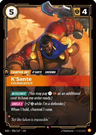 K'Sante, Courageous (086/167) - Radiance Foil - Radiance - Card Brawlers | Quebec | Canada |