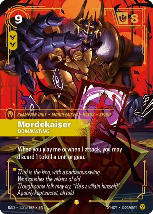 Mordekaiser, Dominating (Alternate Art) (137a/167) - Radiance Foil - Radiance - Card Brawlers | Quebec | Canada |