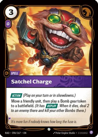 Satchel Charge (096/167) - Radiance Foil - Card Brawlers - Card Brawlers | Quebec | Canada |