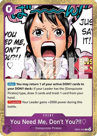 You Need Me, Don't You?!! (EB05-040) - Extra Booster: One Piece Heroine's Edition Vol. 2 Foil - Extra Booster: One Piece Heroine's Edition Vol. 2 - Card Brawlers | Quebec | Canada |