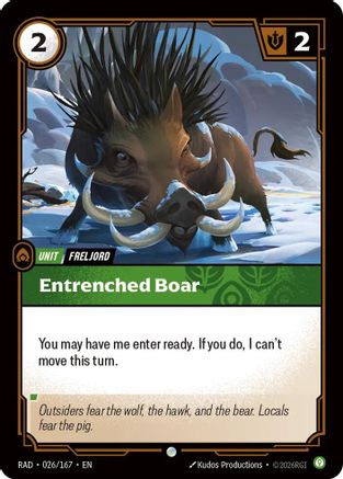 Entrenched Boar (026/167) - Radiance Foil - Card Brawlers - Card Brawlers | Quebec | Canada |