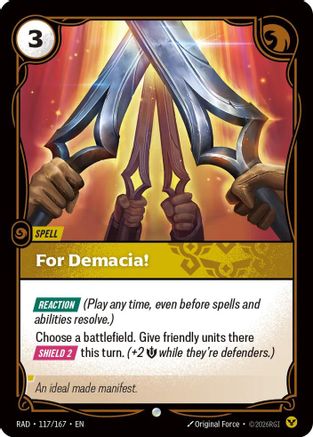 For Demacia! (117/167) - Radiance Foil - Card Brawlers - Card Brawlers | Quebec | Canada |