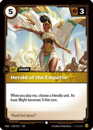 Herald of the Emperor (118/167) - Radiance Foil - Card Brawlers - Card Brawlers | Quebec | Canada |