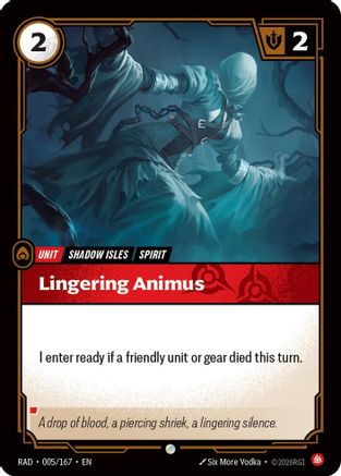 Lingering Animus (005/167) - Radiance Foil - Card Brawlers - Card Brawlers | Quebec | Canada |