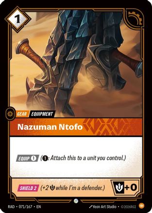 Nazuman Ntofo (071/167) - Radiance Foil - Card Brawlers - Card Brawlers | Quebec | Canada |