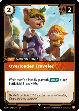 Overloaded Traveler (072/167) - Radiance Foil - Card Brawlers - Card Brawlers | Quebec | Canada |