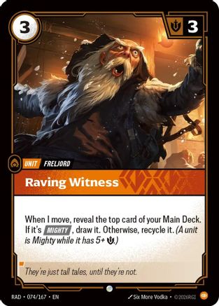 Raving Witness (074/167) - Radiance Foil - Card Brawlers - Card Brawlers | Quebec | Canada |