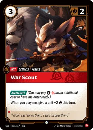 War Scout (008/167) - Radiance Foil - Card Brawlers - Card Brawlers | Quebec | Canada |