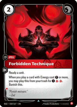Forbidden Technique (010/167) - Radiance Foil - Card Brawlers - Card Brawlers | Quebec | Canada |