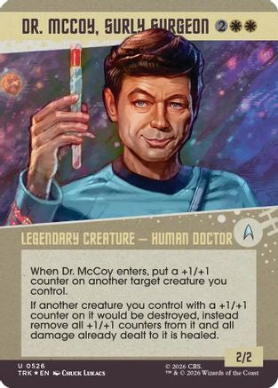 Dr. McCoy, Surly Surgeon (Showcase) (Surge Foil) (TRK-526) - Star Trek Foil - Wizards of the Coast - Card Brawlers | Quebec | Canada |