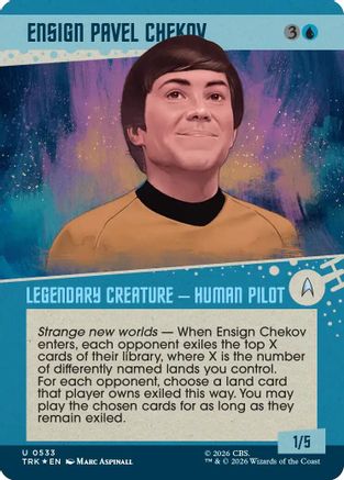 Ensign Pavel Chekov (Showcase) (Surge Foil) (TRK-533) - Star Trek Foil - Wizards of the Coast - Card Brawlers | Quebec | Canada |