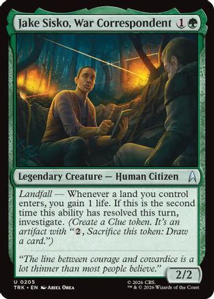 Jake Sisko, War Correspondent (TRK-205) - Star Trek - Wizards of the Coast - Card Brawlers | Quebec | Canada |