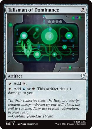 Talisman of Dominance (Surge Foil) (TRC-505) - Commander: Star Trek Foil - Wizards of the Coast - Card Brawlers | Quebec | Canada |