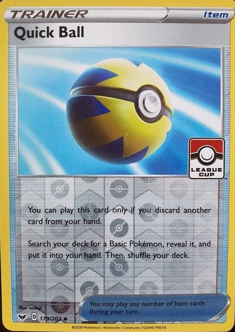Quick Ball (179/202) (League Promo Staff) [Sword & Shield: Base Set] - Pokémon - Card Brawlers | Quebec | Canada |