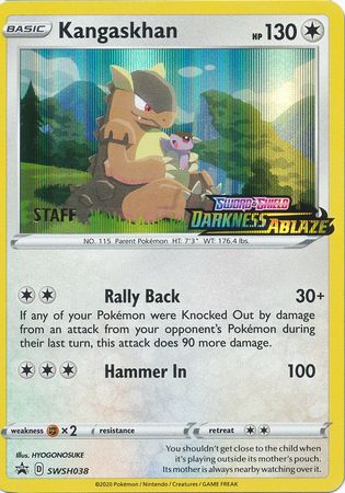 Kangaskhan (SWSH038) (Staff Prerelease Promo) [Sword & Shield: Black Star Promos] - Pokémon - Card Brawlers | Quebec | Canada |