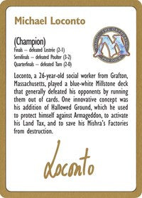 1996 Michael Loconto Biography Card [World Championship Decks] - Magic: The Gathering - Card Brawlers | Quebec | Canada |