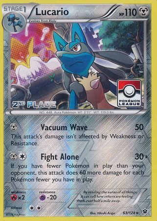 Lucario (63/124) (League Promo 2nd Place) [XY: Fates Collide] - Pokémon - Card Brawlers | Quebec | Canada |