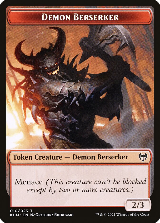 Dwarf Berserker // Demon Berserker Double-Sided Token [Kaldheim Tokens] - Magic: The Gathering - Card Brawlers | Quebec | Canada |