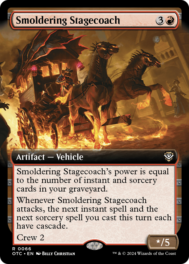 Smoldering Stagecoach (Extended Art) [Outlaws of Thunder Junction Commander] - Magic: The Gathering - Card Brawlers | Quebec | Canada |