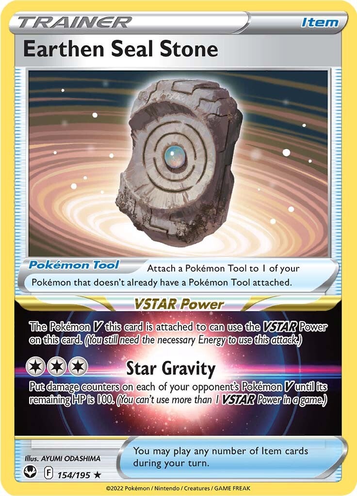 Earthen Seal Stone (154/195) [Sword & Shield: Silver Tempest] - Pokémon - Card Brawlers | Quebec | Canada |