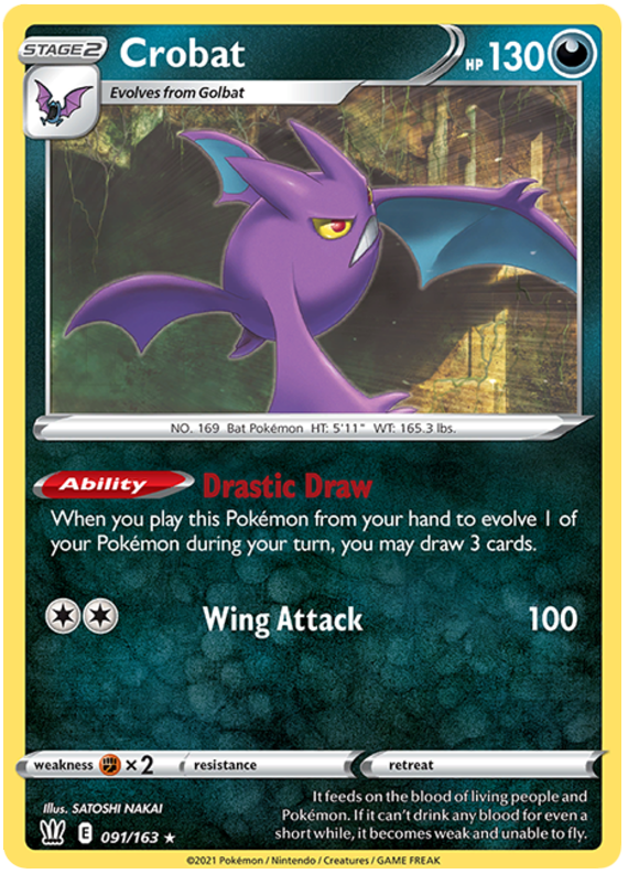 Crobat (091/163) (Theme Deck Exclusive) [Sword & Shield: Battle Styles] - Pokémon - Card Brawlers | Quebec | Canada |