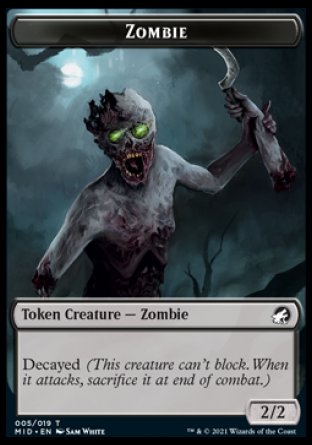 Zombie (005) // Vampire Double-Sided Token [Innistrad: Midnight Hunt Tokens] - Magic: The Gathering - Card Brawlers | Quebec | Canada |