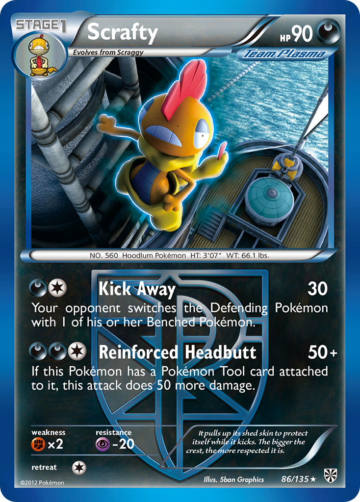 Scrafty (86/135) [Black & White: Plasma Storm] - Pokémon - Card Brawlers | Quebec | Canada |