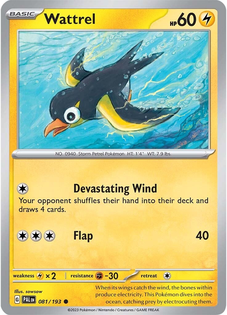 Wattrel (081/193) [Scarlet & Violet: Paldea Evolved] - Pokémon - Card Brawlers | Quebec | Canada |
