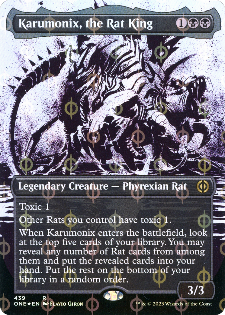 Karumonix, the Rat King (Borderless Ichor Step-and-Compleat Foil) [Phyrexia: All Will Be One] - Magic: The Gathering - Card Brawlers | Quebec | Canada |