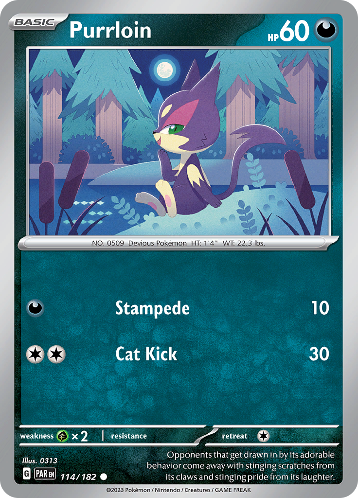 Purrloin (114/182) [Scarlet & Violet: Paradox Rift] - Pokémon - Card Brawlers | Quebec | Canada |